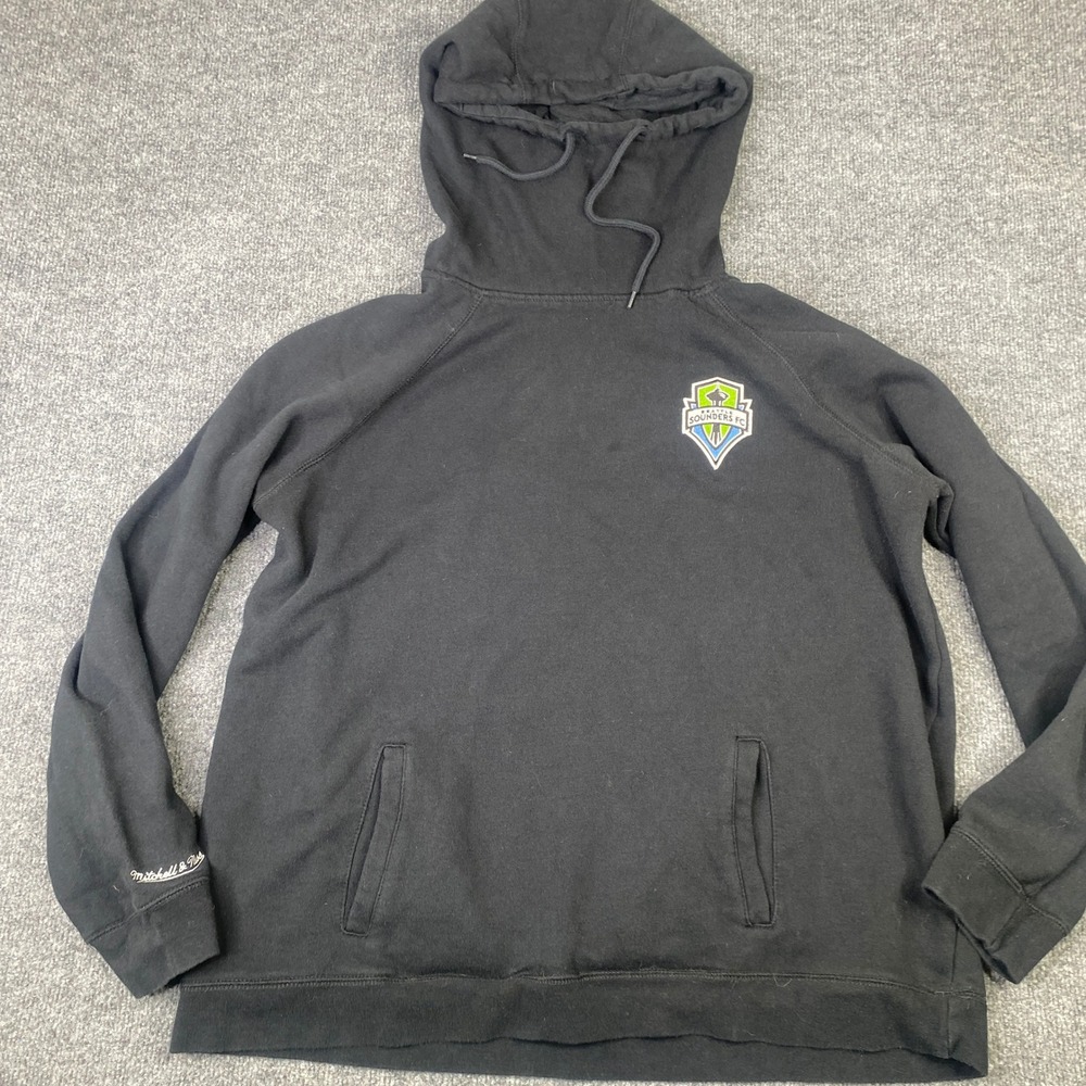 Mitchell & Ness Seattle Sounders FC Hoodie Mens 2XL Black MLS Sweatshirt